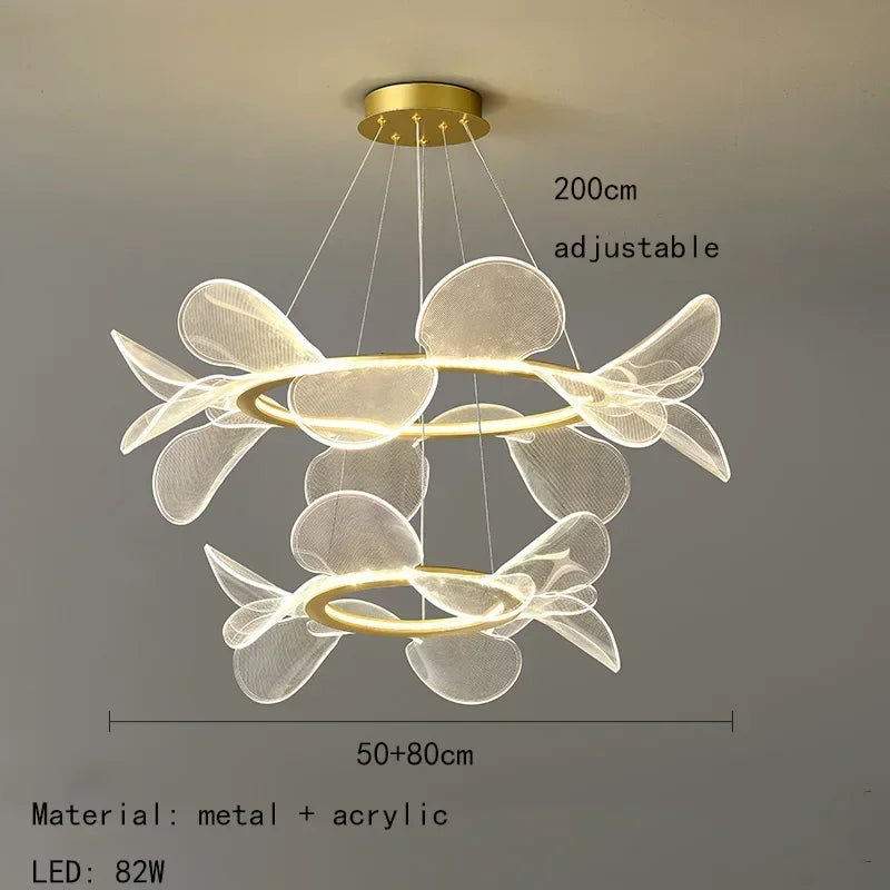 Afralia™ LED Flower Chandelier: Luxury Acrylic Pendant for Modern Living, Bedroom & Kitchen