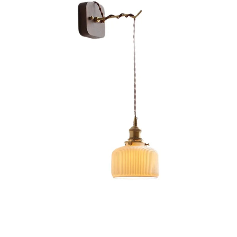 Afralia™ Ceramic LED Wall Light: Japanese Style Fixture, Home Decor for Bedroom & Living Room