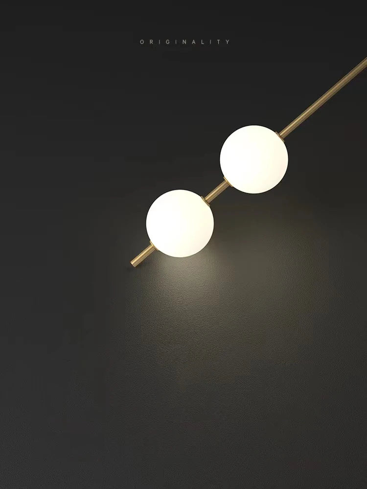 Afralia™ Magic Bean LED Copper Chandelier: Modern White Ball Lustre Hanging Light