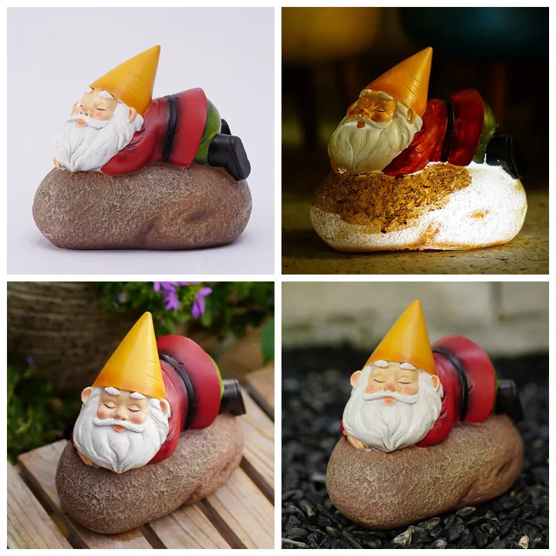 Afralia™ Solar Gnome Statue Lamp - Outdoor Garden Decoration Lighting LED Elf Sculpture