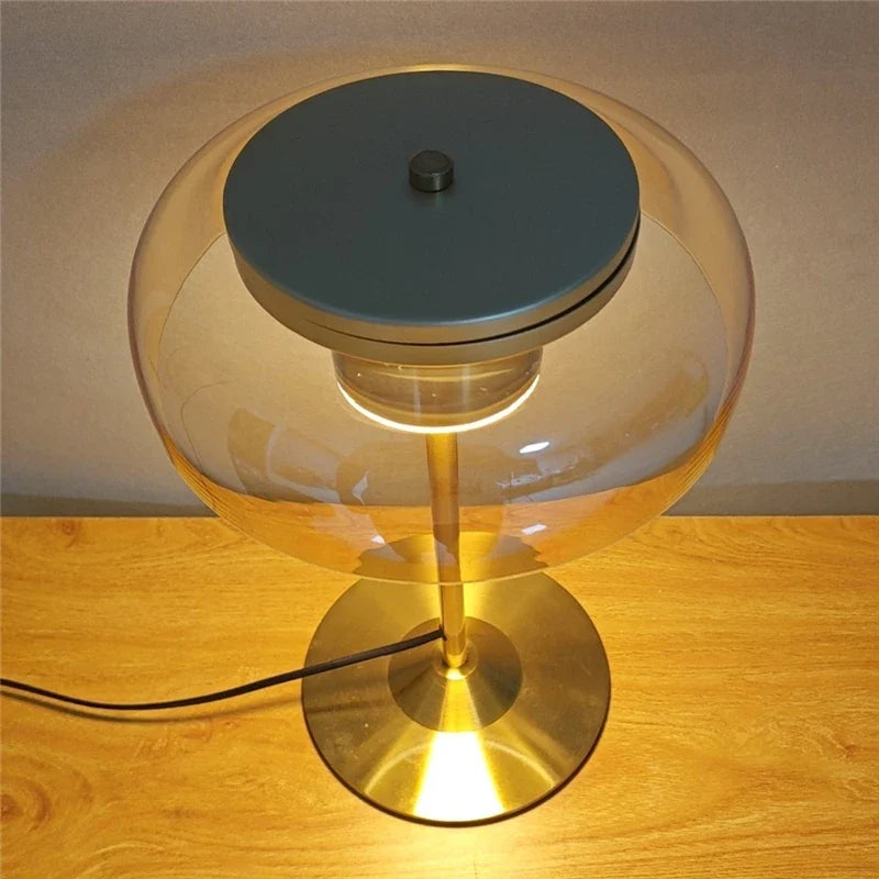 Afralia™ Elegant Mushroom Glass Bowl Table Lamp for Modern Nordic Living Spaces
