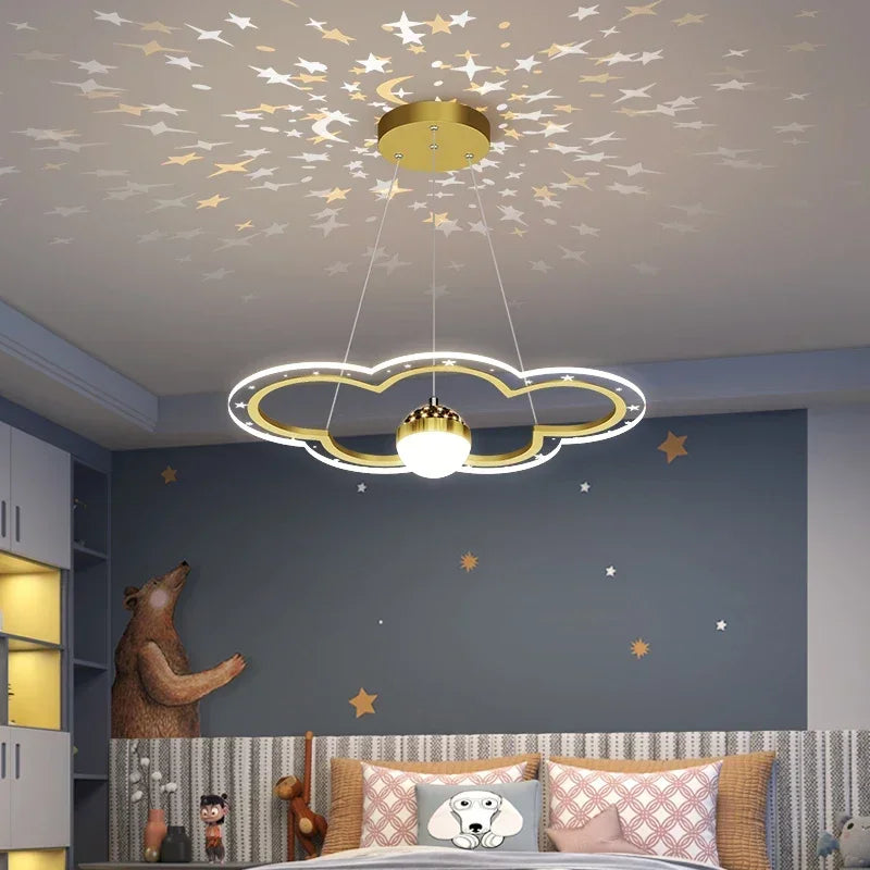 Afralia™ Starry Sky Kids Chandelier Light for Bedroom Study Room Decoration