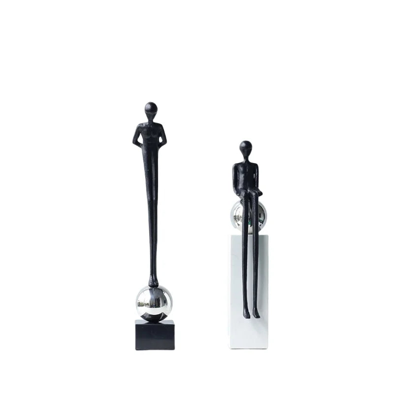 Afralia™ Abstract Thinker Metal Figurine Portrait Sculpture Home Decoration