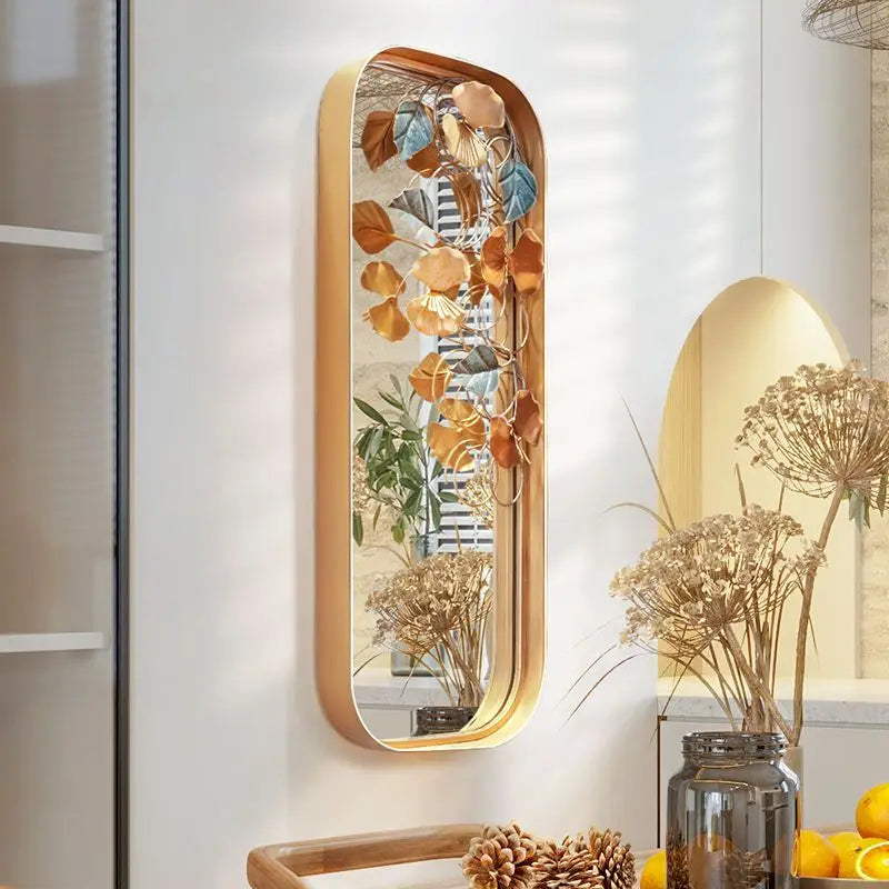 Afralia™ Petal Wall Decoration Mirror - Luxury Metal Door & Bedroom Decor