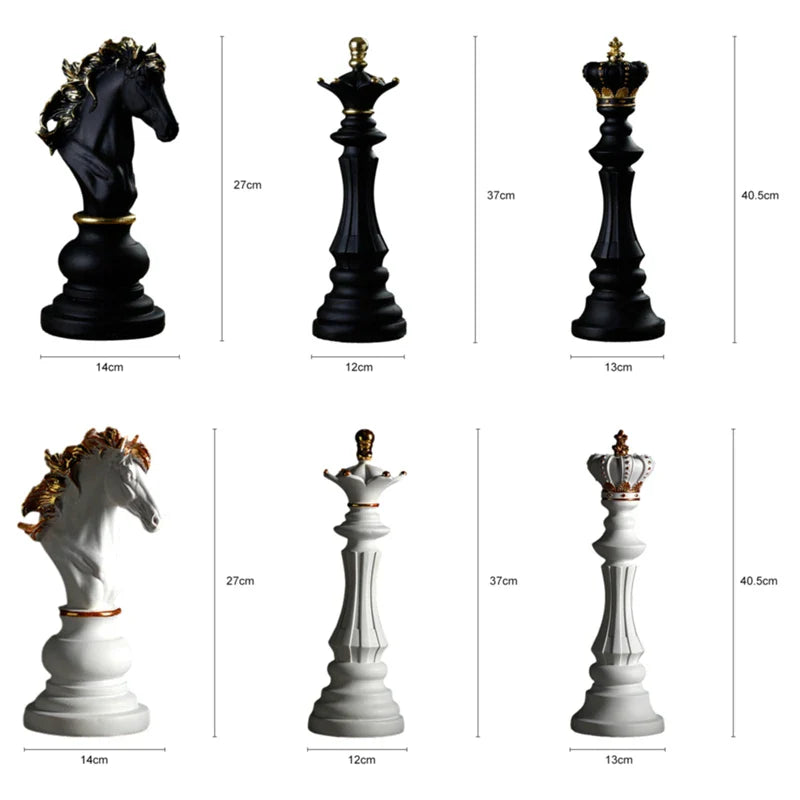 Afralia™ Retro Aesthetic Resin Chess Pieces Set for Home Decor and Board Games