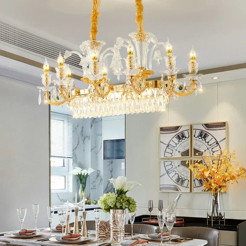 Afralia™ Crystal Pendent Chandelier for Luxury Living Spaces