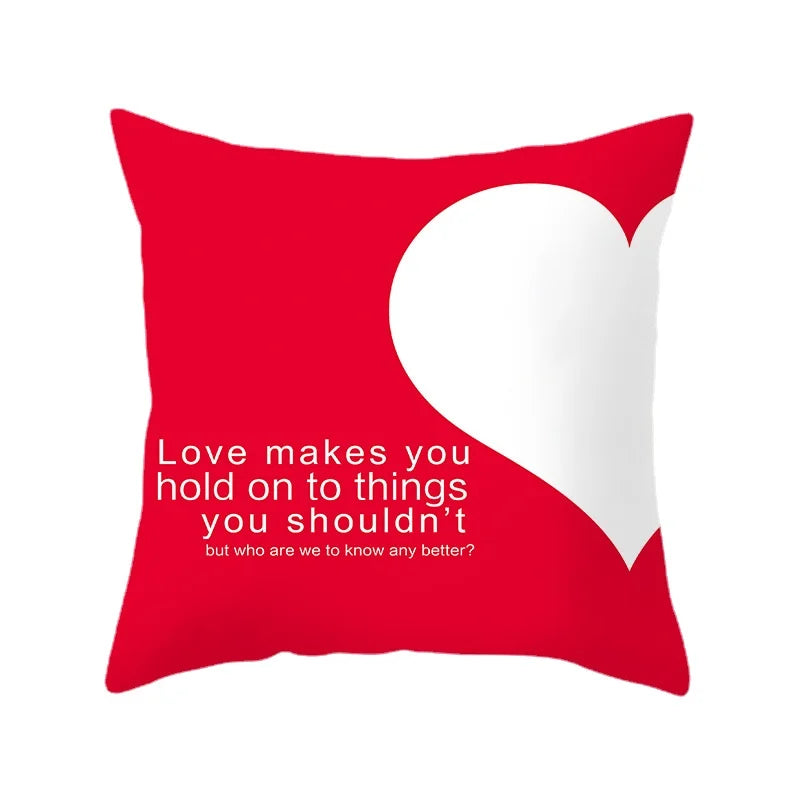 Afralia™ Velvet Cushion Cover for Valentines Day, Home & Hotel Decor, High Quality, 45x45cm