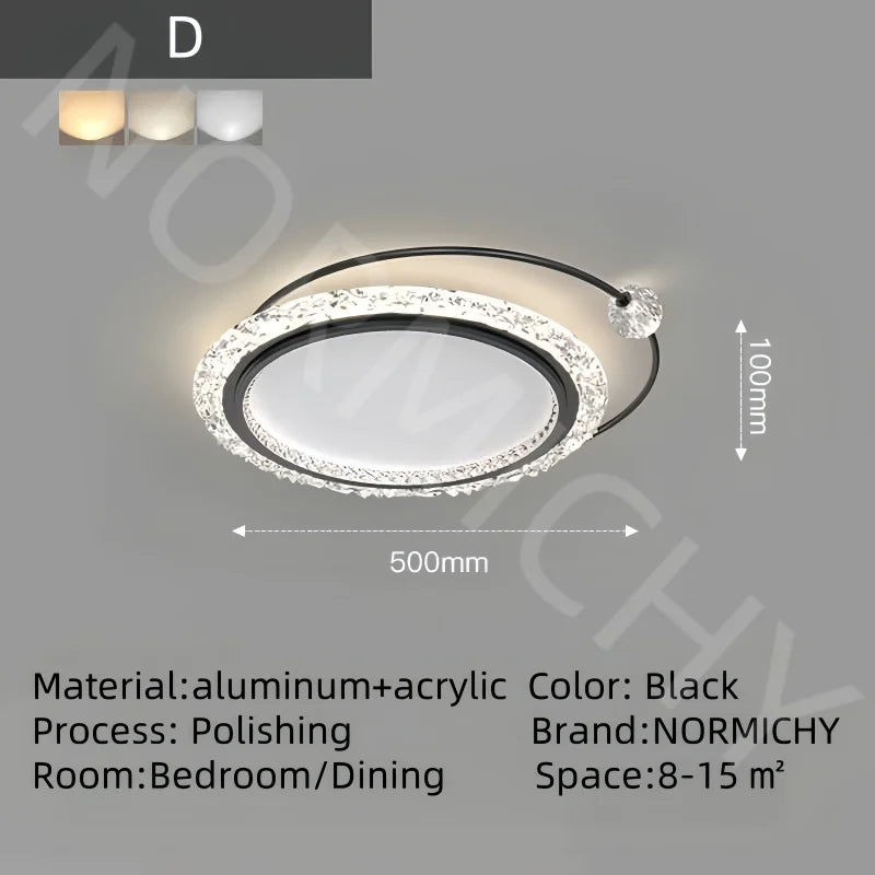Afralia™ Minimalist Acrylic LED Ceiling Lamp, Gold Chandeliers for Modern Home Decor