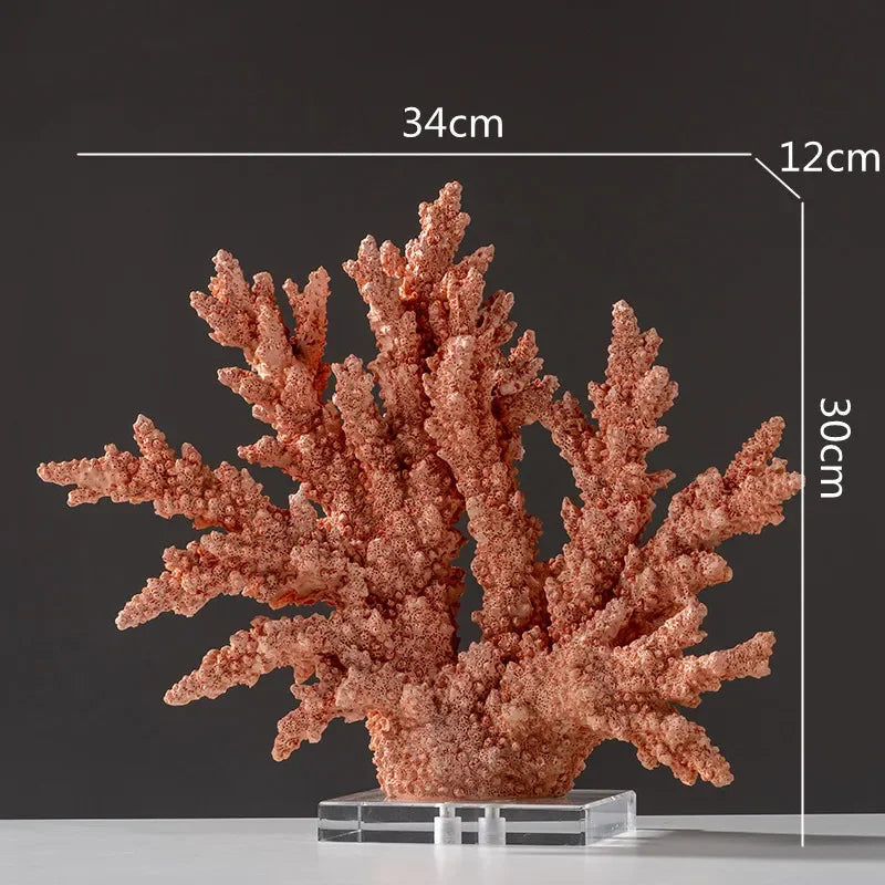 Afralia™ Coral Resin Sculpture: Colorful Crystal Ornaments for Home Decor