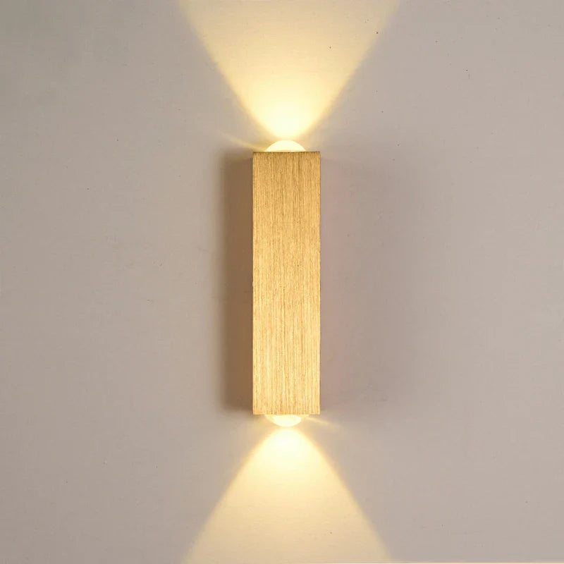 Afralia™ Brushed Gold Up Down Wall Lamp for Luxury Home Decor