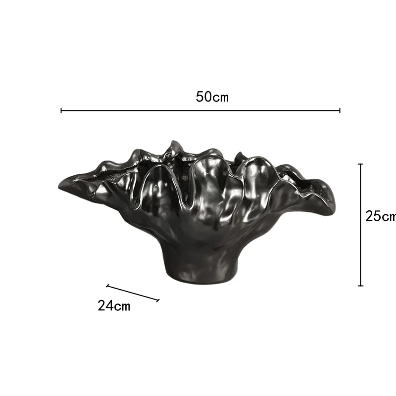 Afralia™ Wave Edge Resin Flower Vase Pot for Home Decoration