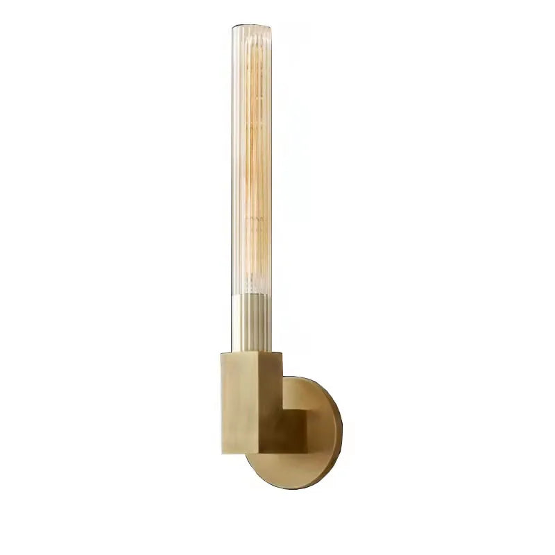 Afralia™ Gold Metal and Glass Wall Sconce Light for Bathroom, Bedroom, Aisle, and Foyer