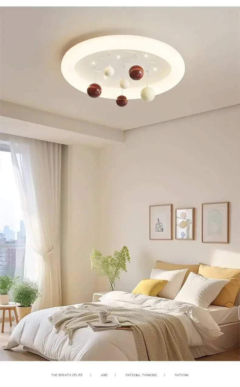 Afralia™ Kids Cloud Chandelier Light for Children's Room, Full Spectrum, Boys & Girls, Cream Style