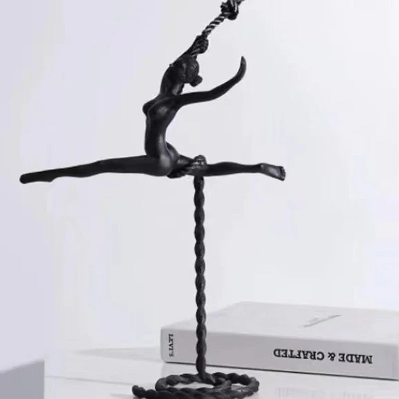 "Afralia™ Ballerina Dancer Sculpture - Abstract Metal Handicraft Figurine for Room Decor"