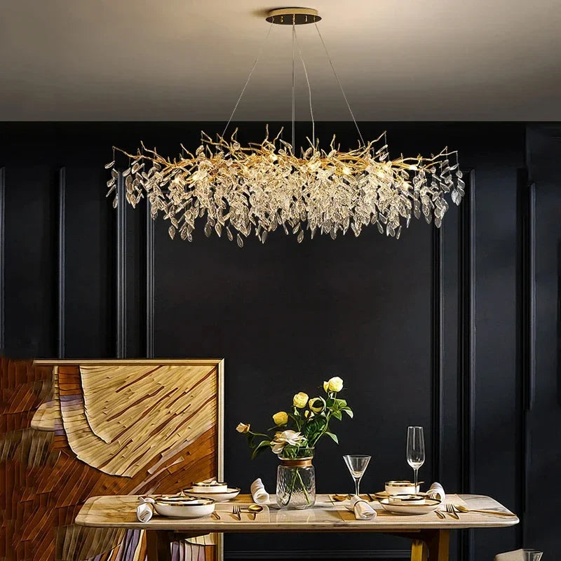 Afralia™ Crystal Branches Ceiling Chandelier LED Pendant Lights for Living Dining Bedroom