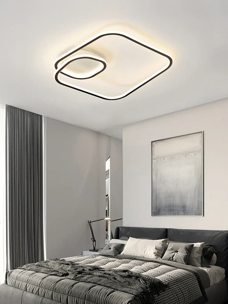 Afralia™ Square LED Ceiling Lamp Dimmable for Bedroom Living Room Modern Home Decor Fixtures