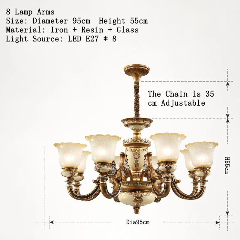 Afralia™ Luxury Resin Chandelier for Living Room, Bedroom, Dining Room, and Hotel