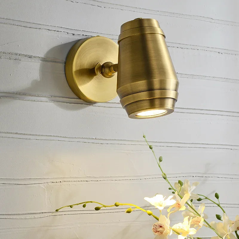 Afralia™ Brass Wall Lamp: Postmodern Minimalist Nordic Style for Bedroom, Apartment, or Living Room