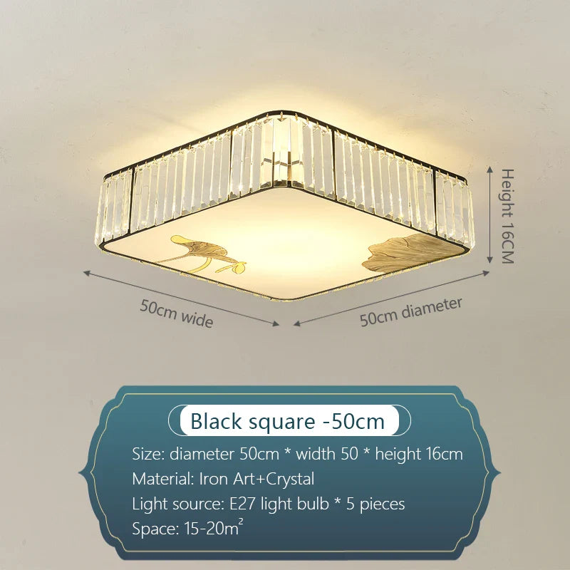 Afralia™ Crystal Round Ceiling Light - Modern Warm Bedroom Atmosphere