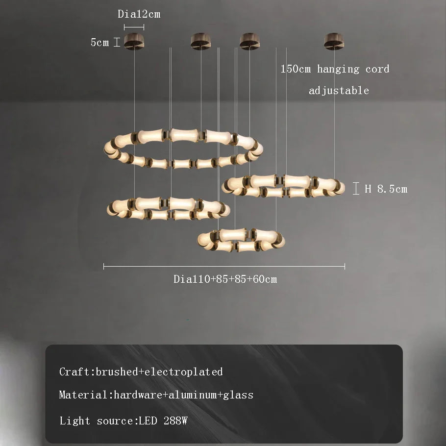 Afralia™ Modern Glass LED Ceiling Chandelier for Luxury Home Decor