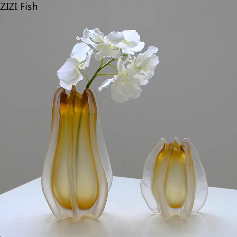 Afralia™ Carambola Glass Vase: Stylish Floral Table Decoration & Room Accent