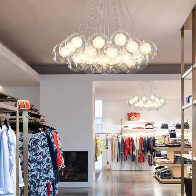 Afralia™ Nordic LED Multi Bubble Chandelier for Living Dining Office Kids Room