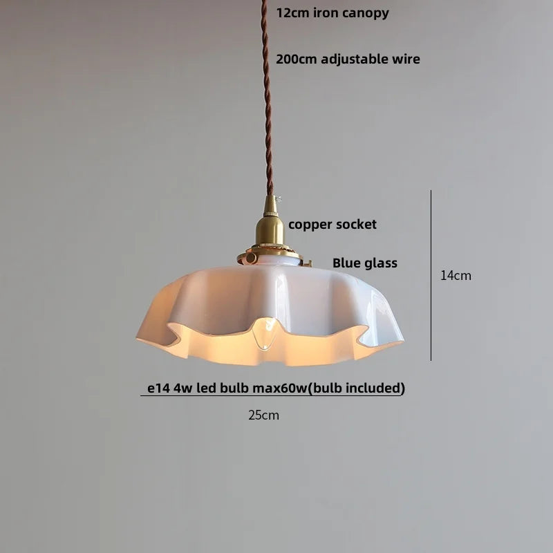Afralia™ Modern Copper Glass Pendant Light Fixture for Reading Aisle Coffee Pink Home Decor