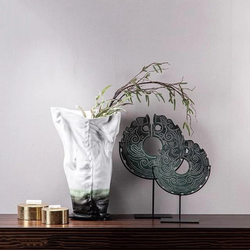 Afralia™ Geometric Totem Resin Statue | Chinese Retro Home Decor Accessory