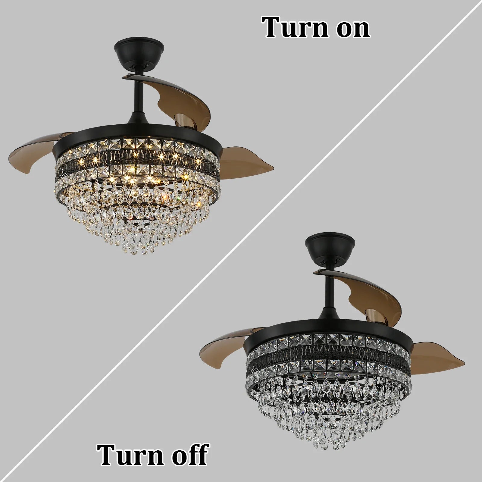 Afralia™ Smart Ceiling Fan with Pendant Lighting, 3-head LED Fandelier Lamp.