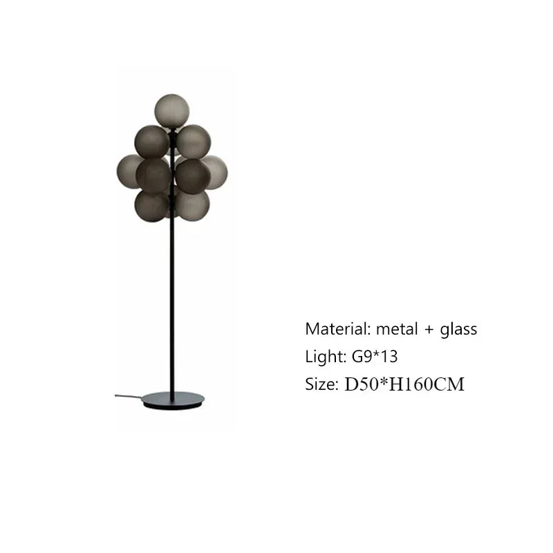 Afralia™ Bubble Glass LED Floor & Table Lamp Set for Modern Living Room & Bedroom