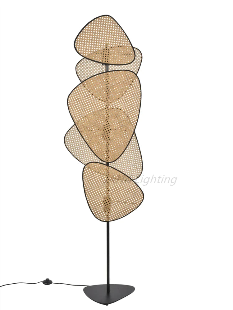 Afralia™ Rattan Screen Floor Lamp: French Designer Knitting, Living Room Bedroom House Decor