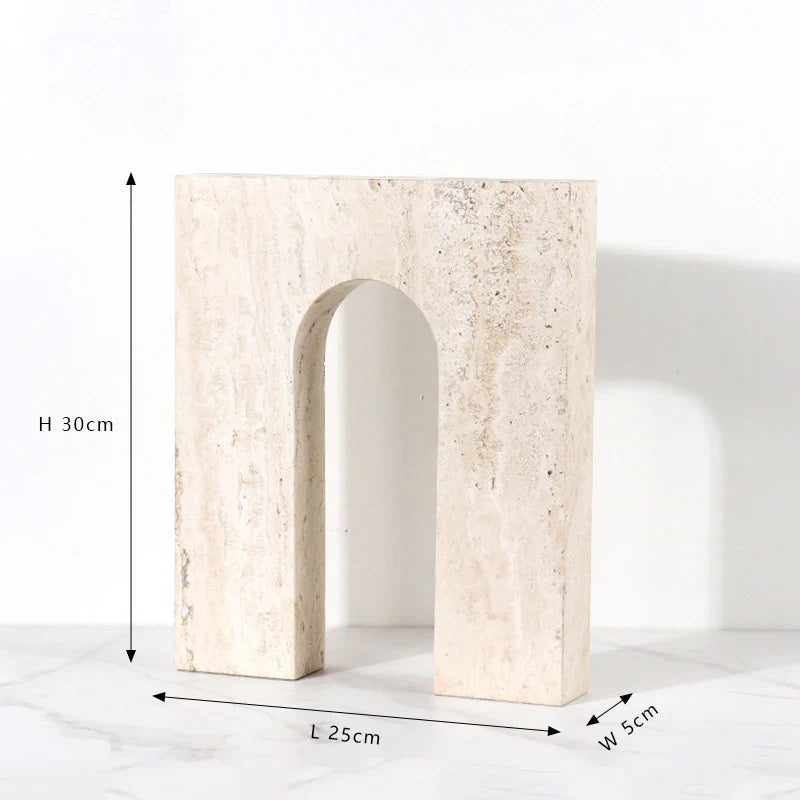 Afralia™ Luxury Marble Sculptures for Home Decor - Minimalist Travertine Ornaments for Stylish Living Spaces