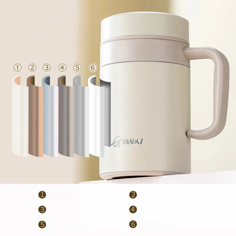 Afralia™ Stainless Steel Thermal Tea Separation Mug with Strap Handle