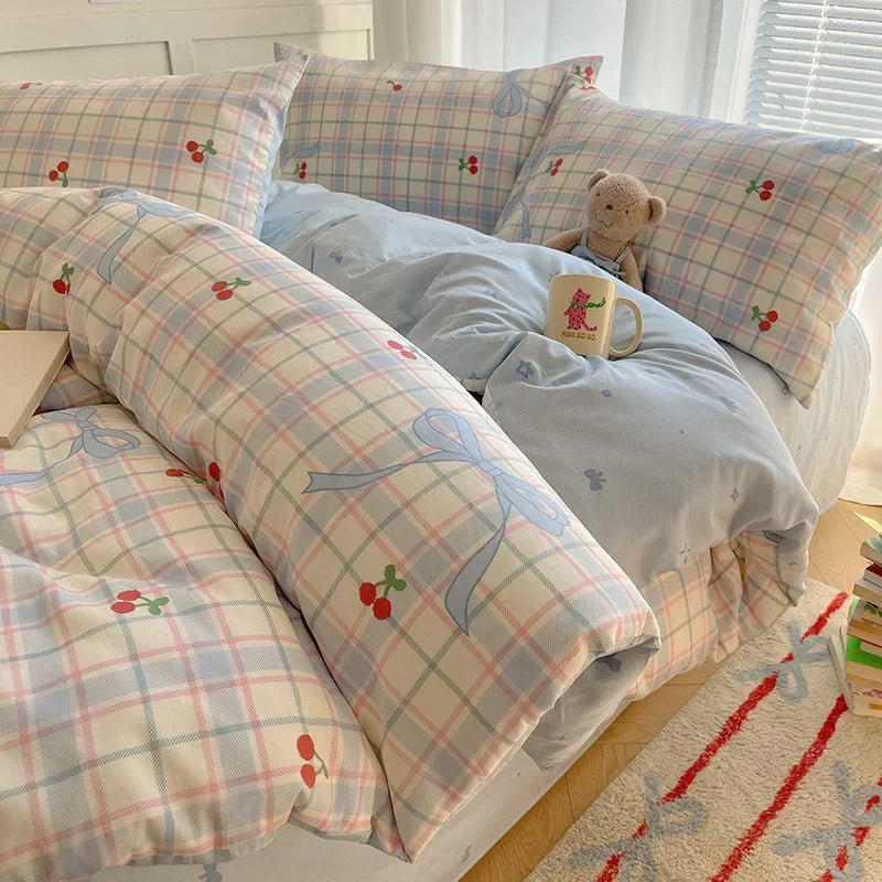 Afralia™ Cartoon Printed Cotton Bedding Set - Soft, Skin-Friendly Duvet Cover