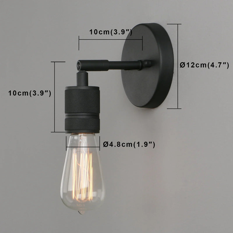 Afralia™ Matte Black Industrial Wall Sconces 2 Pack for Bedroom Hallway Living Room