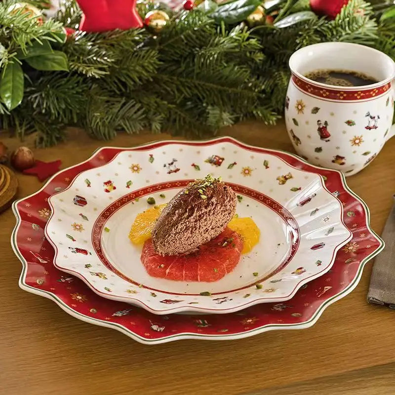 Afralia™ Christmas Porcelain Tableware Set