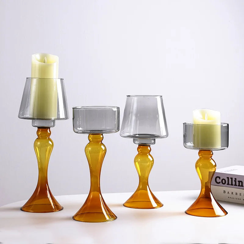 Afralia™ Geometric Glass Vase Candle Holder Flowerpot Terrarium Home Decor Accessories