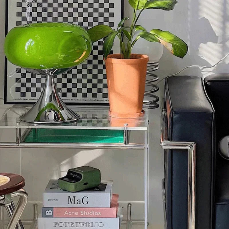 Afralia™ Glass Bauhaus LED Table Lamp for Warm Living Room, Bedroom, Study & Work