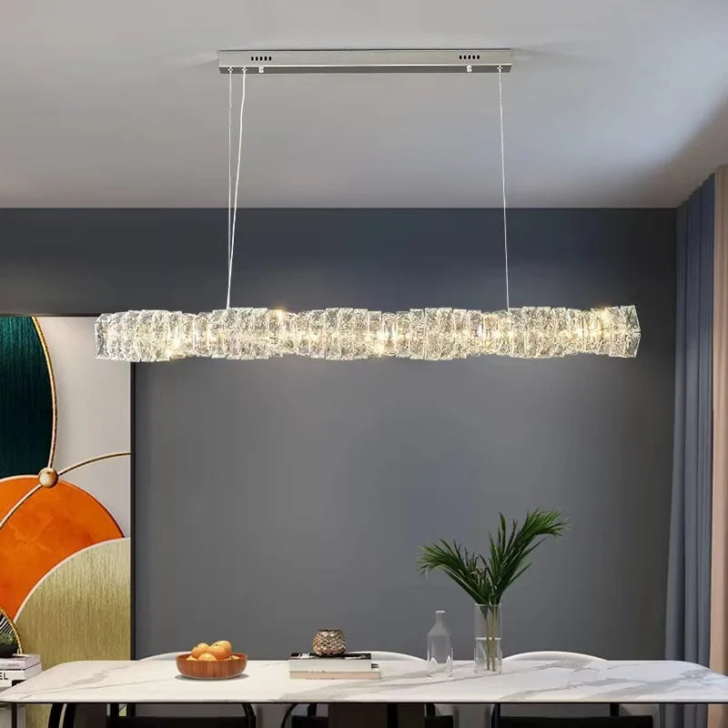 Afralia™ Luxury Crystal Pendant Light for Dining Room, Bar, and Restaurant