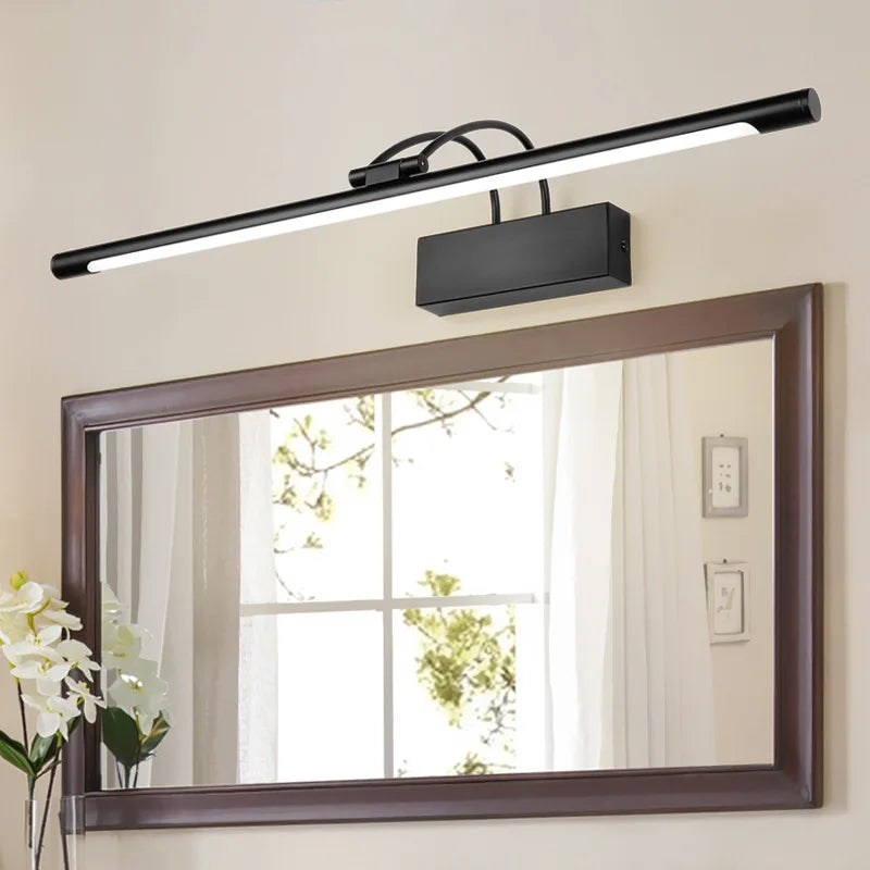 Afralia™ Metal Mirror Front Light Modern Wall Lamp for Bedroom and Bathroom