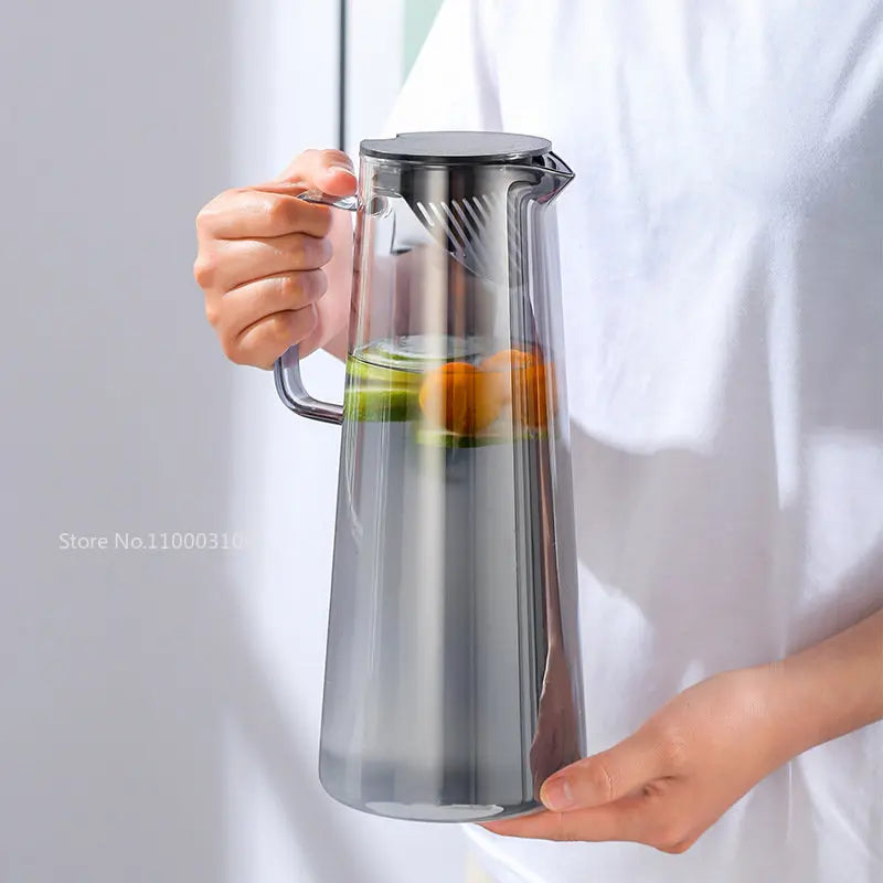 Afralia™ Gray Glass Water Pitcher with Handle Large-capacity Tea Pot Juice Jug