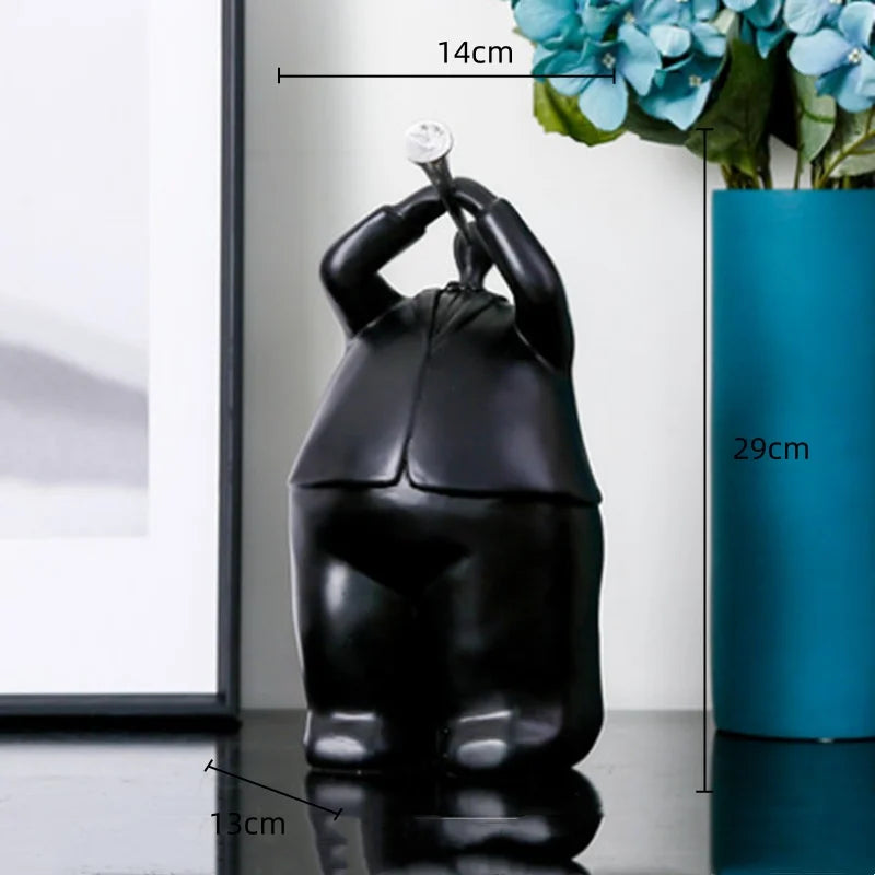 Afralia™ Human Figure Sculpture Musical Instrument Band Character Home Decoration