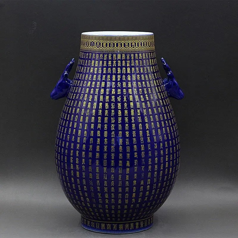 Afralia™ Traditional Craftsmanship Antique Porcelain Collection Ornament Jin Wan Shou Lu Tou Zun