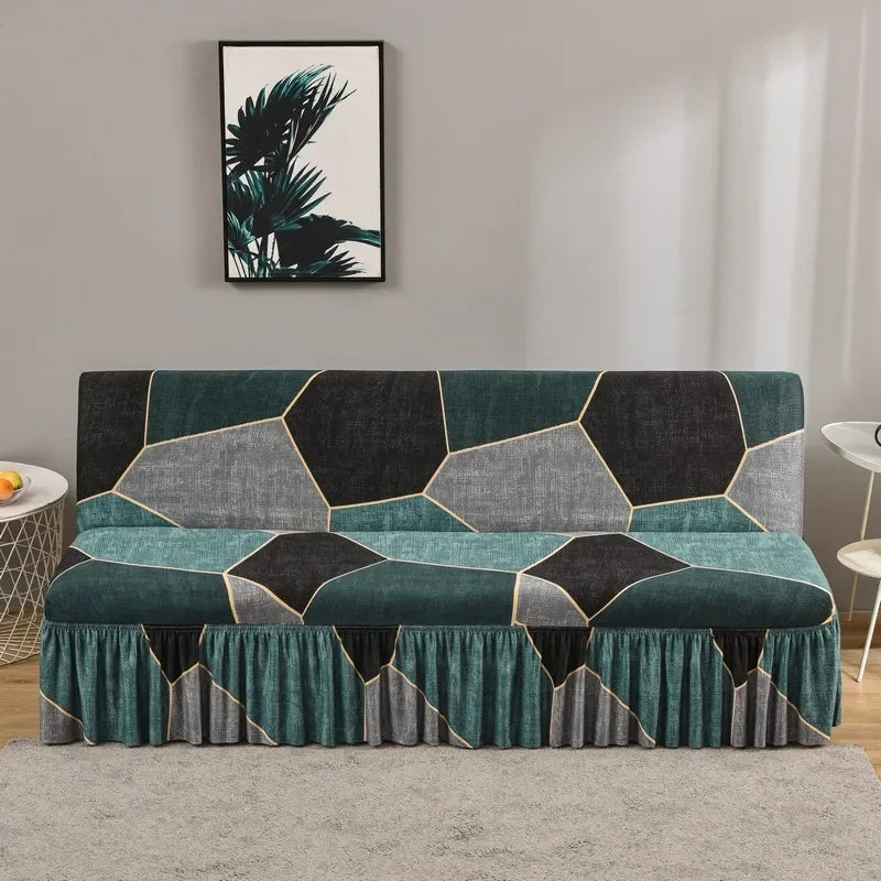 Afralia™ Elastic Armless Futon Sofa Cover Slipcovers