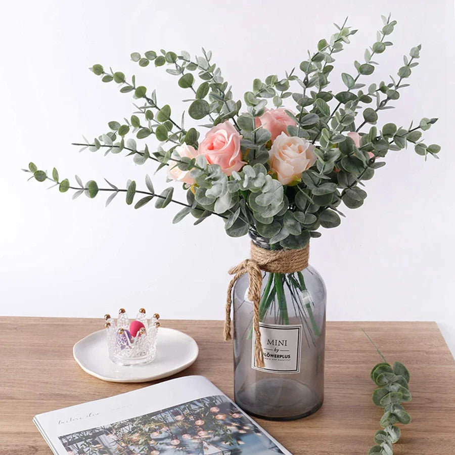 Afralia™ Artificial Eucalyptus Leaves 100Pcs - Home Wedding Decoration Vase Fake Plants