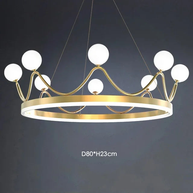 Afralia™ LED Crown Chandelier: Elegant Ring Pendant Light for Kids Room, AC220V 110V