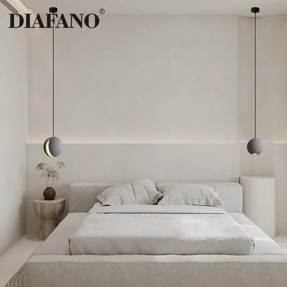 Afralia™ Industrial Cement Pendant Lights - Retro Moon Star Chandelier Fixture