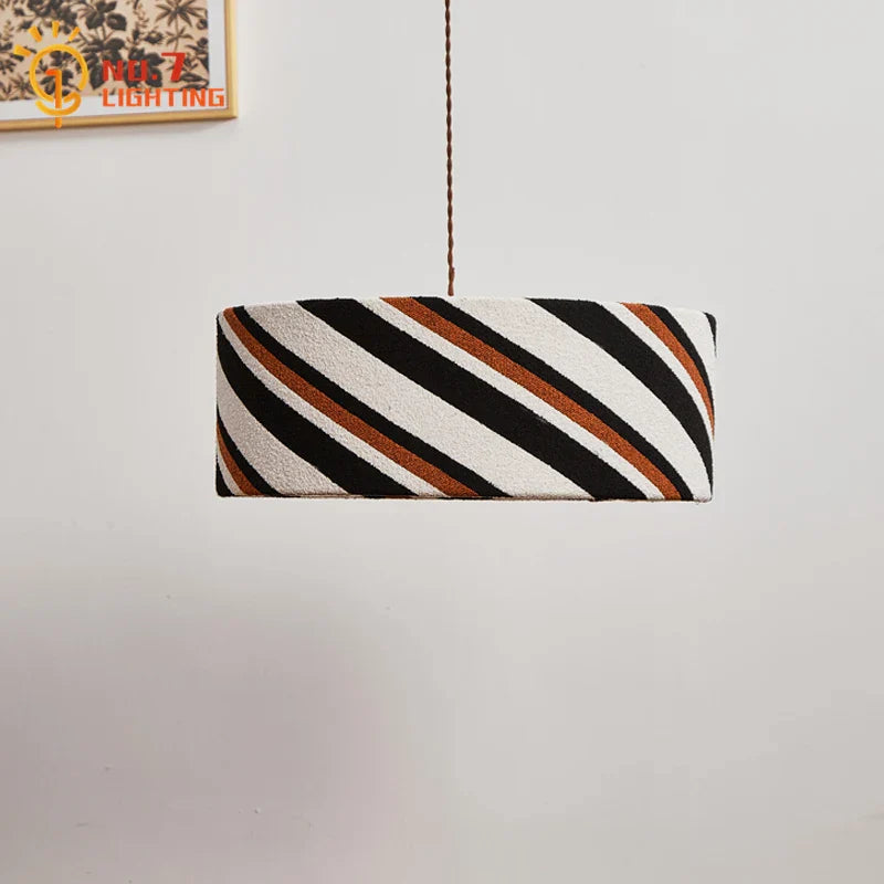 Afralia™ Vintage Fabric Art Pendant Lights LED E27 for Kitchen Living Room