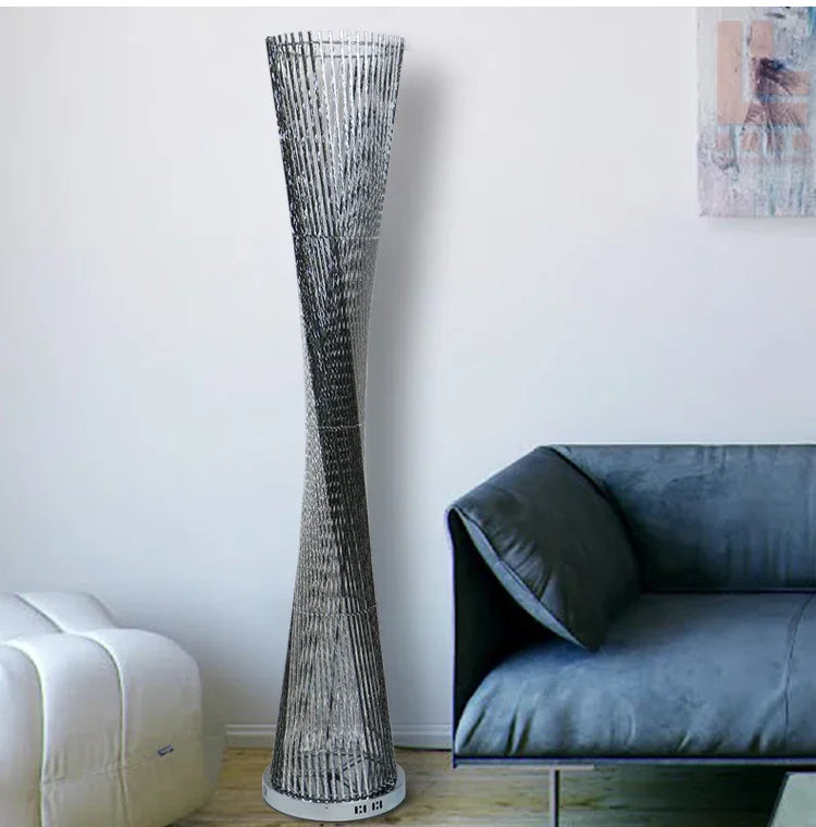 Afralia™ Aluminum Tower Floor Lamp for Living Room Decor – Modern LED Standing Light