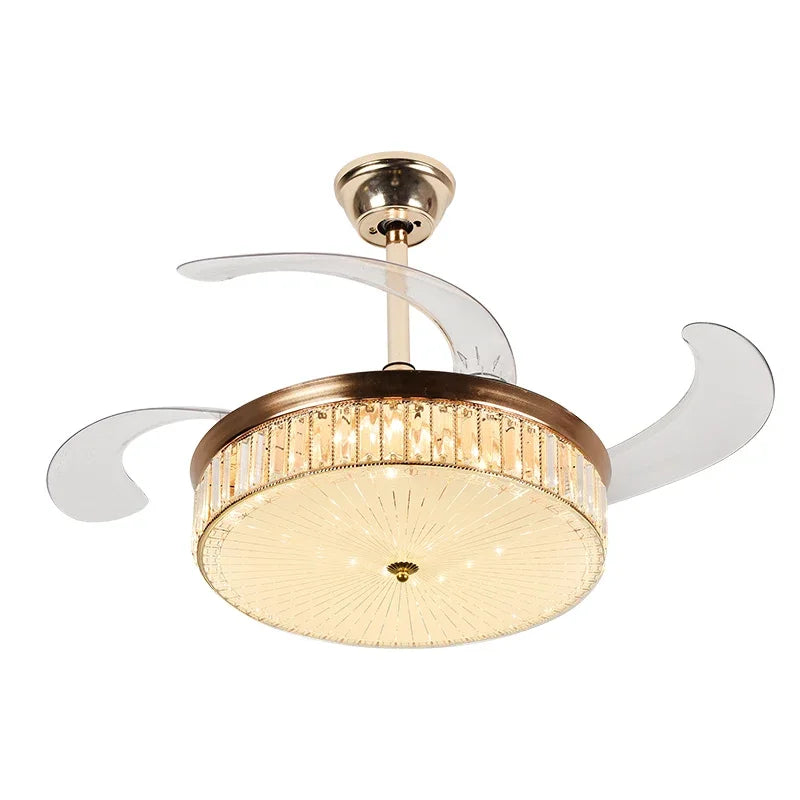 Afralia™ 42" Invisible LED Ceiling Fan with Retractable Blades & Remote Control